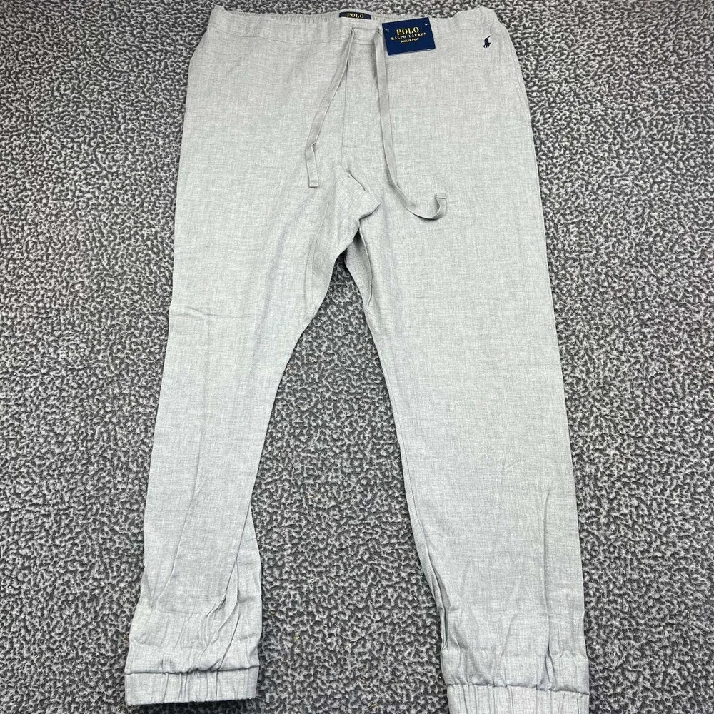 Polo Ralph Lauren Jogger Pajama Pants Men XL Gray Cotton Sleepwear New